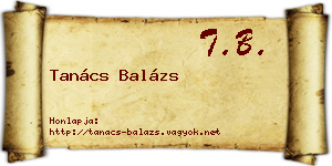 Tanács Balázs névjegykártya