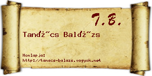 Tanács Balázs névjegykártya